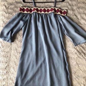 Womens Bohemian Cold Shoulder Dress